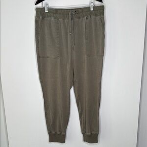 Roots Cotton Women's Jogger Pants in Olive Size XL